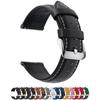 Fullmosa 24mm Echtes Leder Uhrenarmband, Oberleder, Schnellwechsel, Schwarz, Mit vielen Marken kompatibel