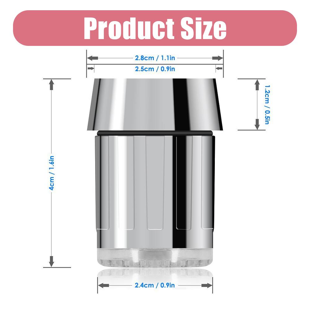 Torneira de água LED Stream Light Cozinha Banheiro Chuveiro Torneira Bico Cabeça 7 Mudança de cor Sensor de temperatura Luz Torneira Led