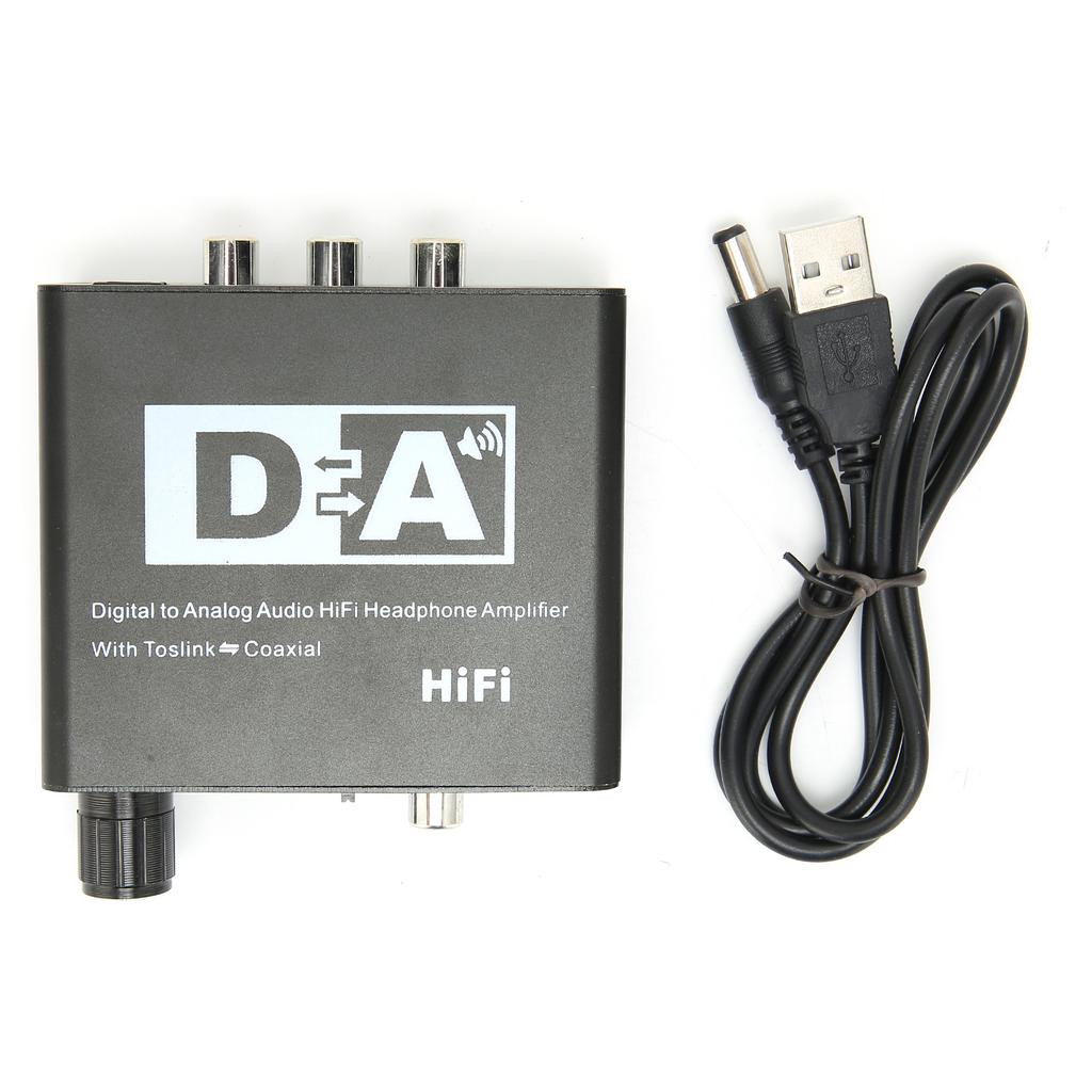 Digital to Analog Converter HD AC Digital to Analog L R RCA Converter with Volume Control for HDTV