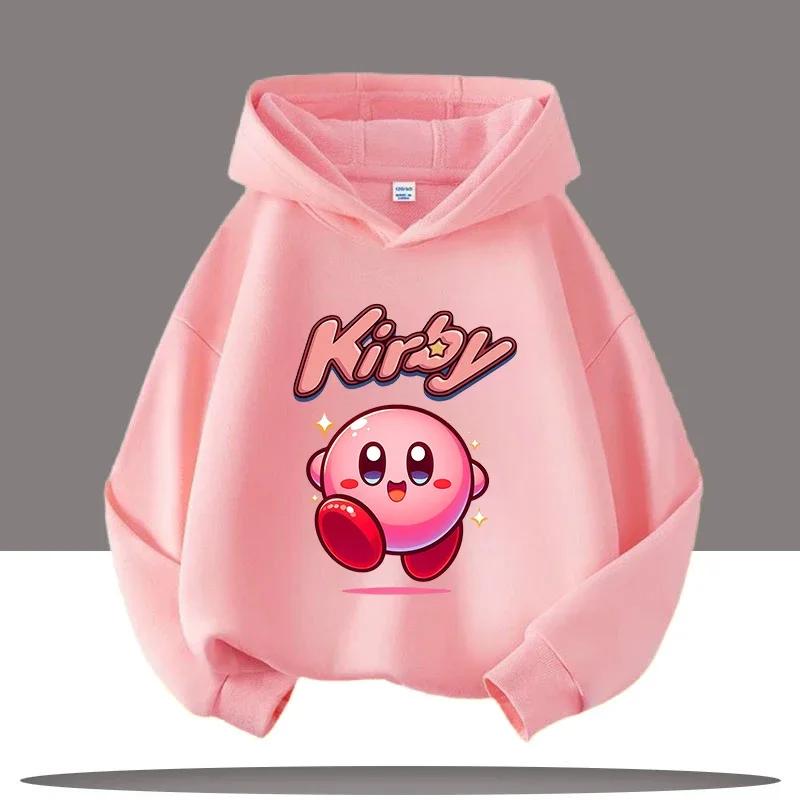 

Спортивний світшот з капюшоном для хлопчиків Star Kirby для дівчаток Милий повсякденний топ для дітей Осінньо-зимовий одяг Принт з мультяшної гри 140