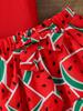 Baby Gilrs Summer Sleeveless Printing Watermelon Fashion Shirt Set For Vacation Or Streetwear