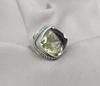 Lemon Quartz 925 Sterling Silver Statement Ring: Boho Vintage Style