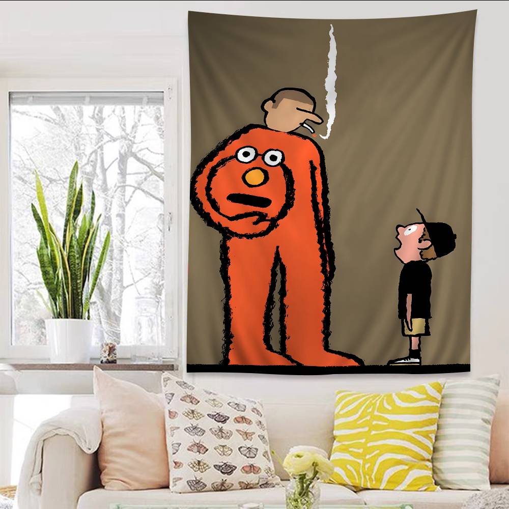 JJean Art Jullien Anime Tapestry Hippie Flower Wall Carpets Dorm Decor Wall Hanging Home Decor