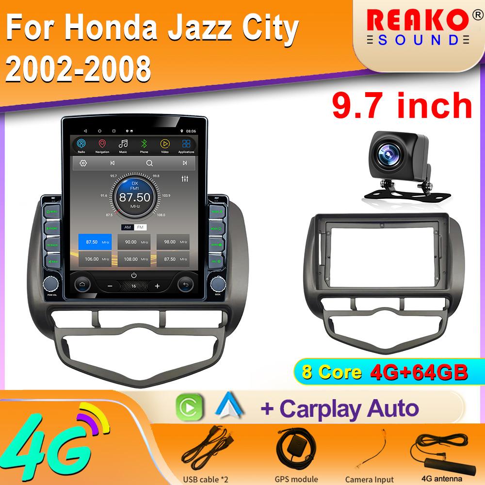 9,7 Zoll vertikaler Tesla-Bildschirm Android für Honda Fit Jazz City 2002 Autoradio GPS-Navigation Multimedia-Player Carplay