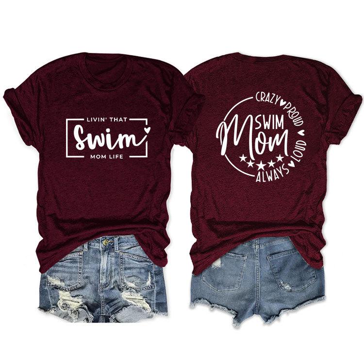 Casual T-shirt Double-sided alphabet print short-sleeved top