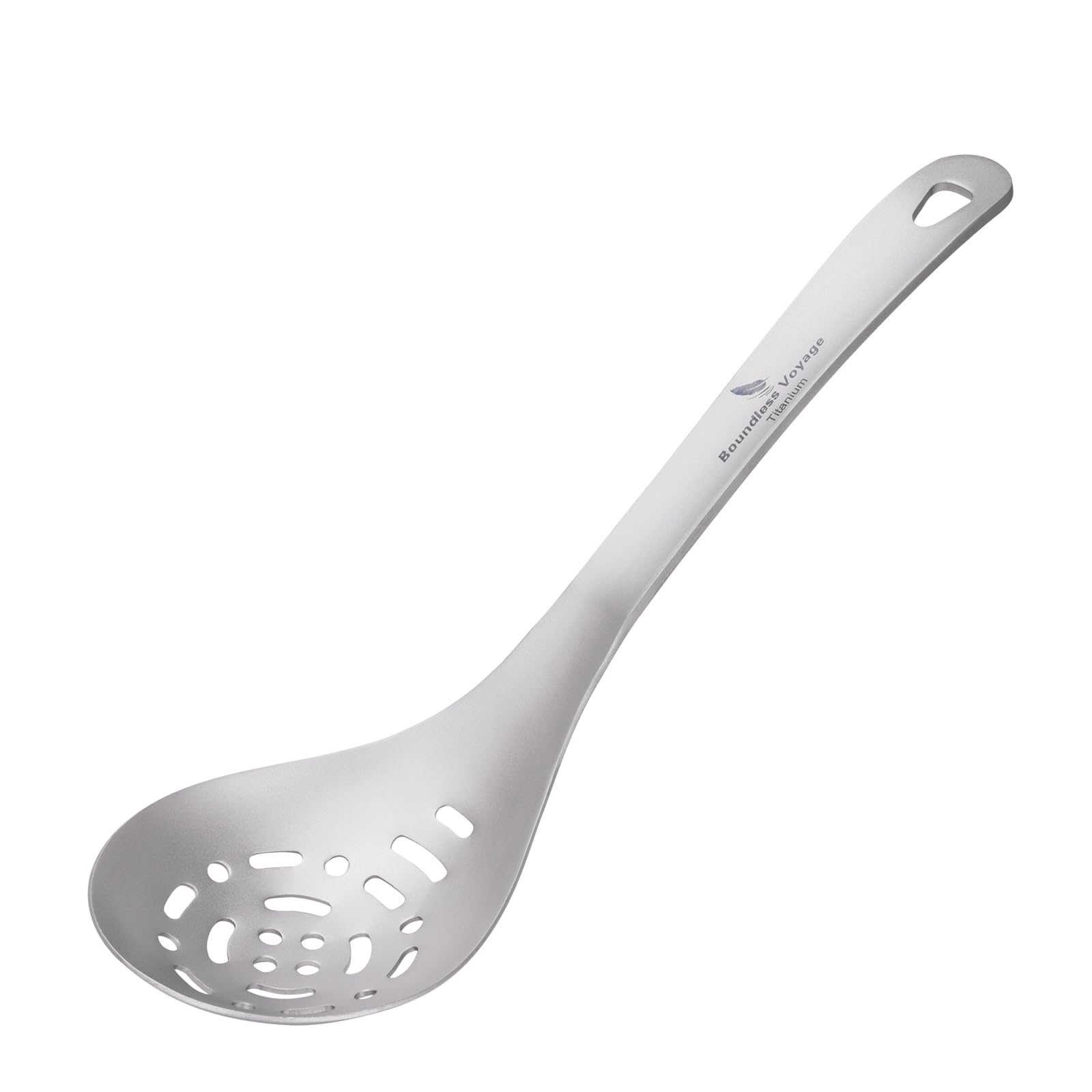 

Boundless Voyage Titanium Slotted and Design with Long and Ideal for and Camping Ti1038A Spoon, Ladle, Skimmer, Lightweight, One-Piece Handle,
