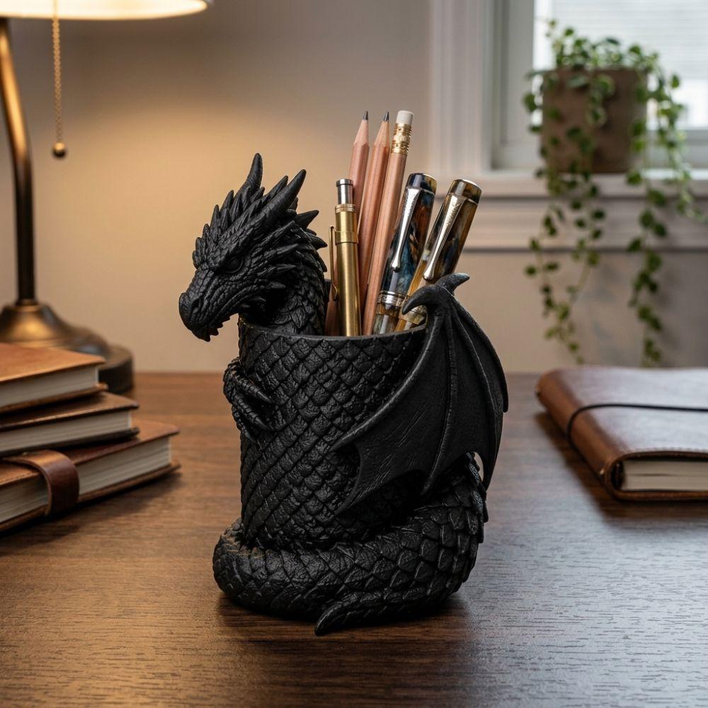 3D Printed Dragon Head Storage Holder Fantasy Dragon Makeup Brush Box Desk Organizer School Desk