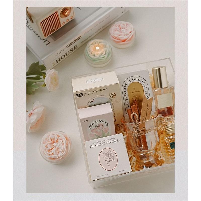 Scented Rose Blossom Candles, Soy Wax, Smokeless Aromatherapy Candles—Birthday, Proposal, and Anniversary Gifts