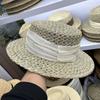 Silk Hemp Summer New Fashion Elegant Salty Grass Flat Top Straw Hat Outdoor Sun Protection Sunshade Wide Brim Beach Hat