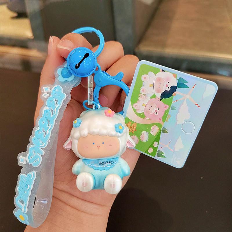 

Transparent Adorable Pvc Pink Sheep Keychain Cartoon Car Accessory Gift Cute StyleO