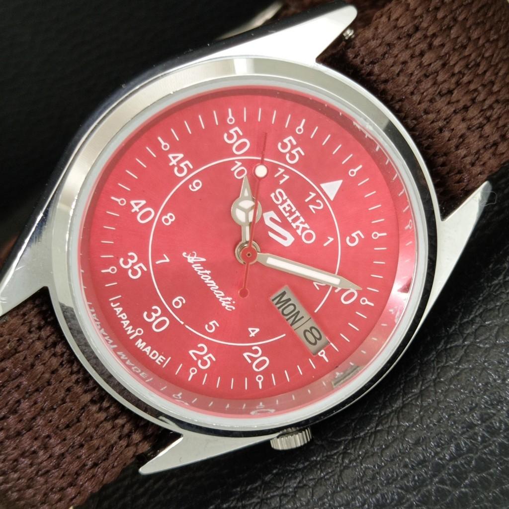 Seiko 5 AUTOMATIC 7009A VINTAGE REFURBISHED JAPAN MENS RED DIAL WATCH A445824-1