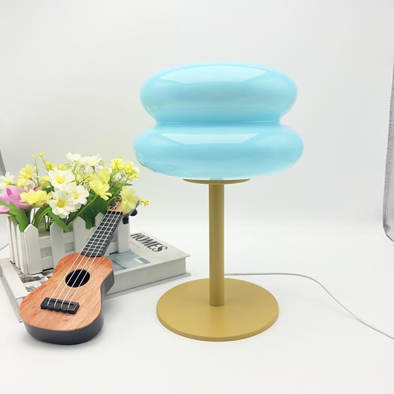 Ltalian Designer Home Decoration Glass Night Light Bedside Lamp Decoration for Bedroom Led Lights Table Desk Usb Aesthetic Room