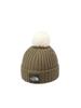 The North Face Pom Pom Cappucho Knit Classic Khaki Kids' Cap, (KF)