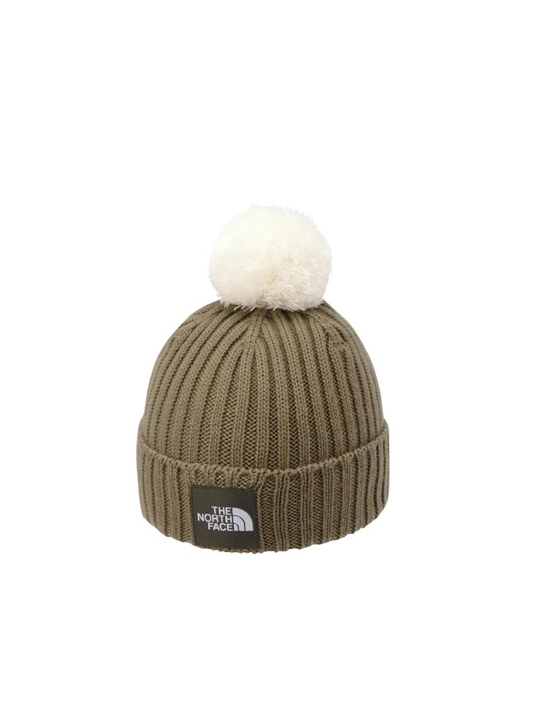 The North Face Pom Pom Cappucho Knit Classic Khaki Kids' Cap, (KF)