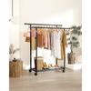 Sakugi Clothes Rack, Slim and Stylish Metal Double Pole with Casters and Shelves, Perfect for Closet Organization and Clothing Storage, 98cm Wide x 42