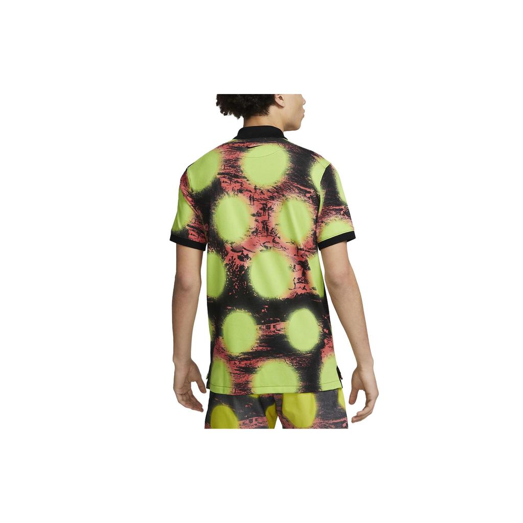 Nike Pattern Printed Short Sleeve Polo Shirt Men tops Black DV9048-702