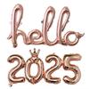 1set 16inch Connection Crown Hello 2025 Number Foil Balloons For New Years Eve Party Supplies Anniversary Party Graduation Decor
