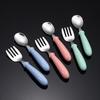 304 Stainless Steel Children's Tableware Set: Spoon, Fork & Box - Perfect Gift for Babies & Mothers