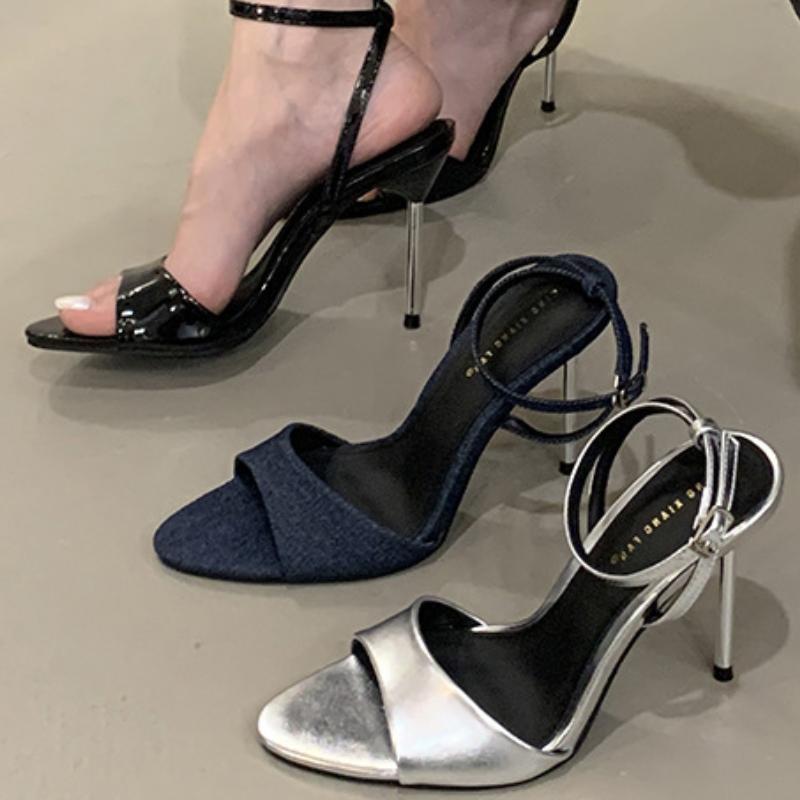 Fashion Pointed Toe Belt Buckle Super High Heel Women Sandals Fashion Open Toe Thin Heel Sandals Simple Comfortable Ankle Strap Pumps