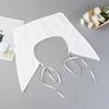 Women White Fake Collar Female Blouse Shoulder Doll Collar Detachable Shirt Collar Tie Necklace Bow Blouse Top Decorative