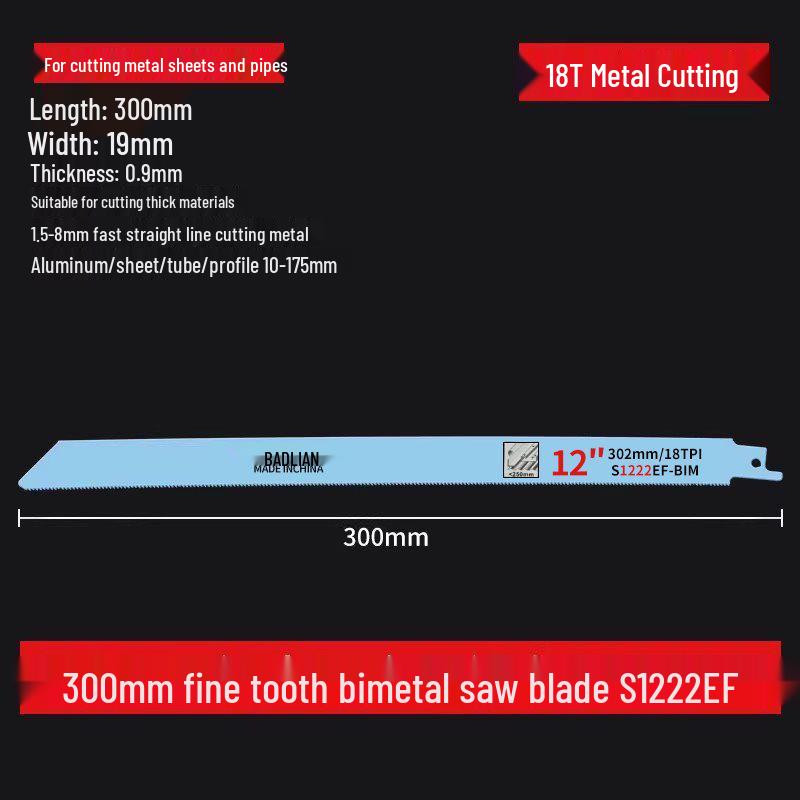 Versatile Reciprocating Saw Blade for Metal, Wood, Plastic & Aluminum with Coarse & Fine Teeth, Extended Jigsaw & Electric Saw Compatibility.