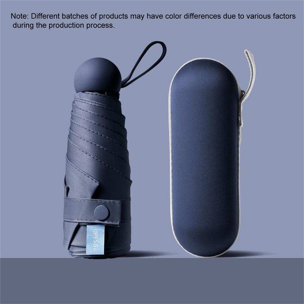 Mini Capsule Folding Umbrella with Box, Portable 6 Bone Foldable Sun Rain Dual Use Umbrellas for Commuting, Office, Daily Use