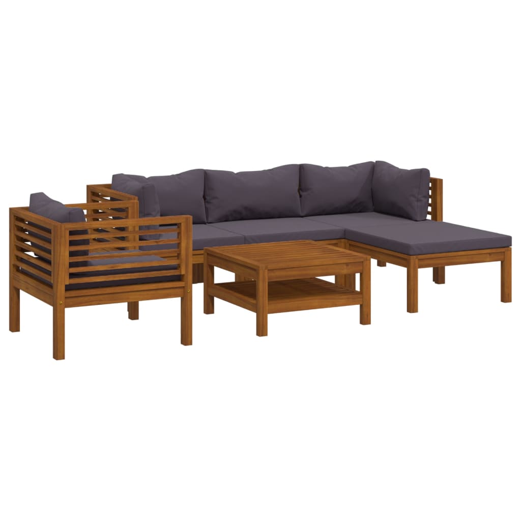 Vidaxl 6-Cz. Tuin loungeset, Kussens, Acaciaboomhout