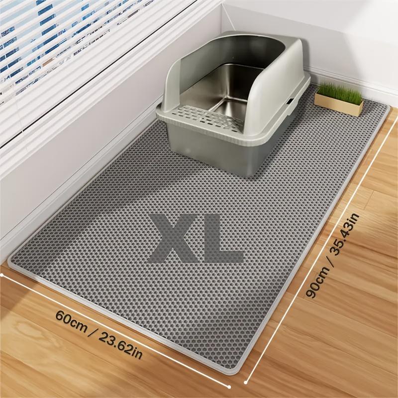 Oversized Double-Layer Cat Litter Mat - EVA Waterproof Litter Trapper, Anti-Skid Washable Mat for Under Litter Box