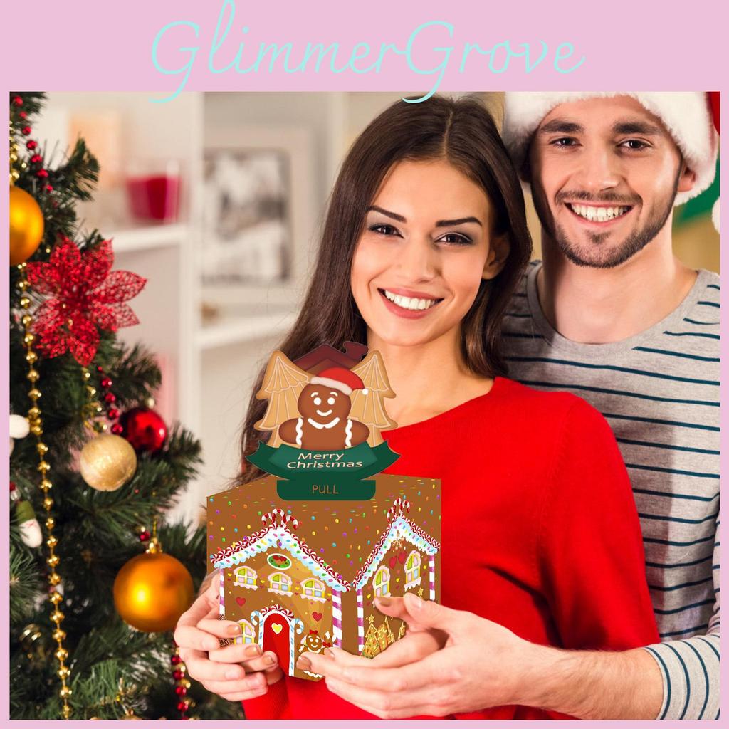 Man Gingerbread House Pattern Paper Money Box Christmas Theme Party Decor Props