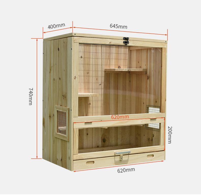 Gaiola para chinchila toda em madeira maciça abeto natural vila casa pet gabinete chassi gaveta quente inverno fresco verão escalada gaiola