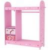 Kids Clothes Rail, Kids Wardrobe with Mirror, Shelves, Fabric Storage and Hooks for Bedroom, Nursery, Pink