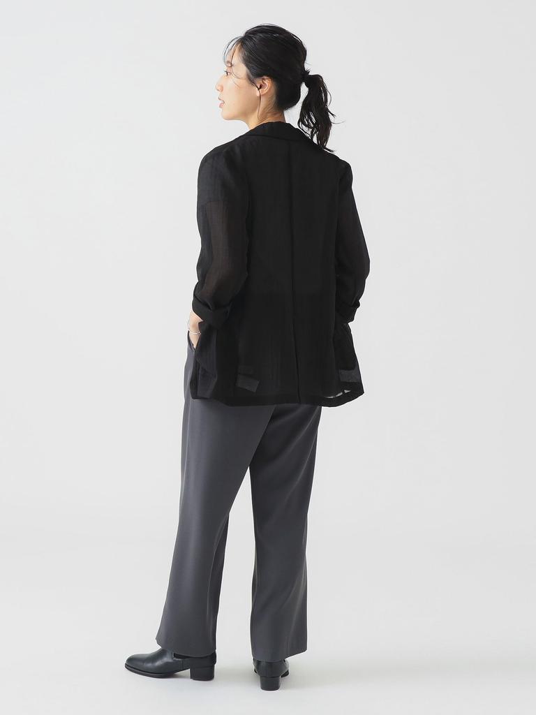 B:MING LIFE STORE by BEAMS Jacket [Hand Washable] Sheer Tailored Jacket (S-M) Women's Black S
