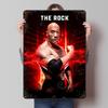 Blechplakat mit Porträt von The Rock Personalisierte Wandkunst Vintage Metallschilder Retro Blechschild für Heimdekorationen Zimmerzubehör