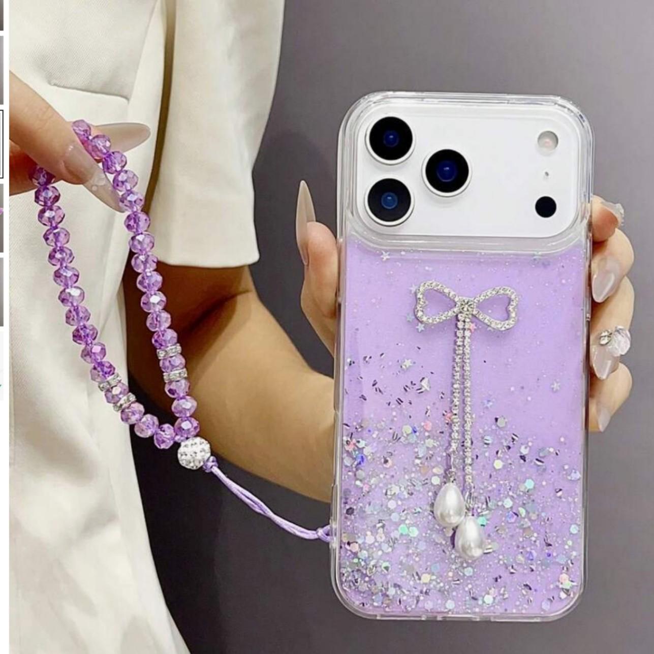 

Apple 17Pro Max Butterfly Glitter Epoxy Protective Phone Case for iPhone 16 XSAMX 14 iPhone 14 Pro Max рожевий