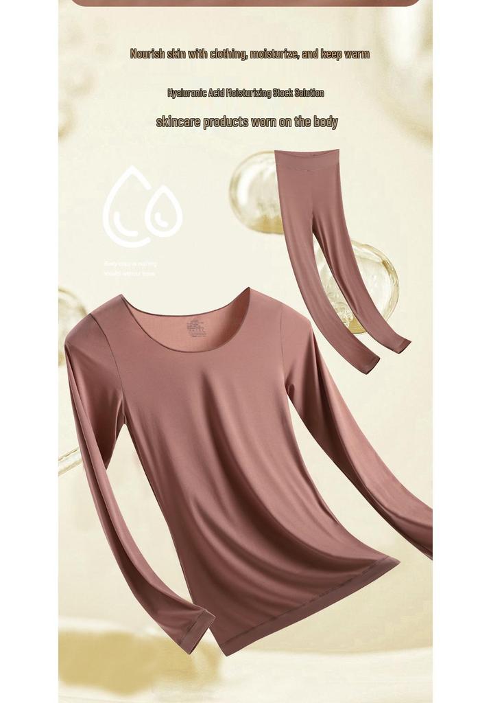 Men's Plus Size Lightweight Elastic Seamless Base Layer - Warm, Slimming Round Neck Top & Pants for Autumn/Winter
