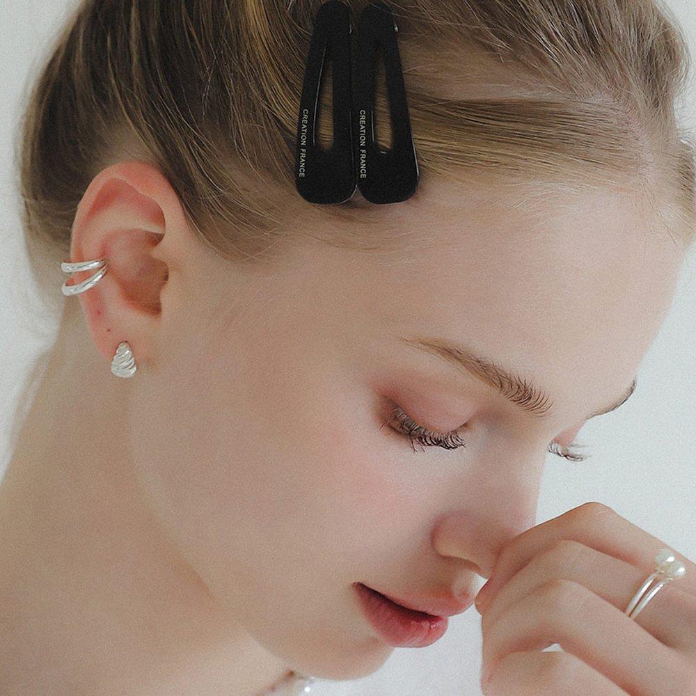J.Lauren Two-Line Two-Size Silver Ear Cuff M03940