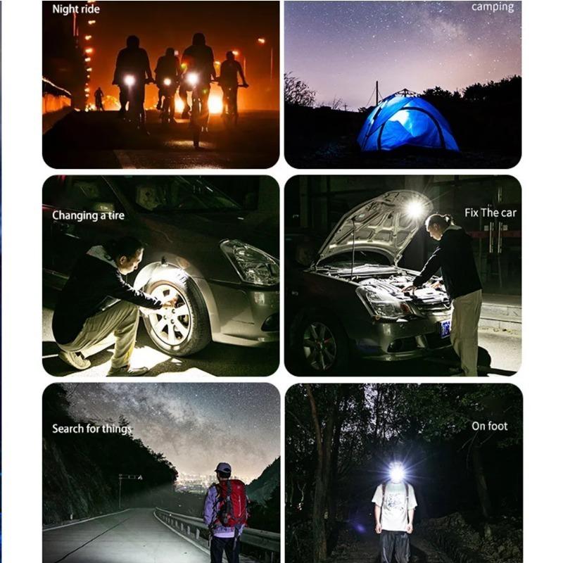 6W LED COB Hat Clip Headlamp Mini Outdoor Headlight Camping Lantern Lightweight Plastic Adjust Angle Flashlights for Hunting