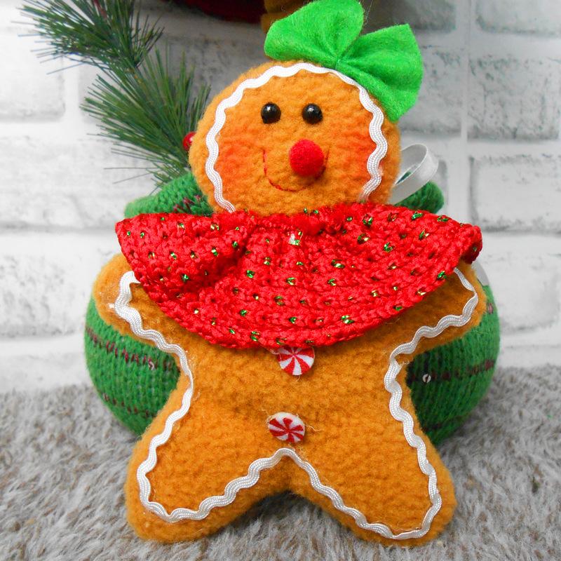 Christmas Tree Decorations Gingerbread Man Doll Pendants Christmas Tree Ornament Small Plush Doll Hanging New Year Gift Decor
