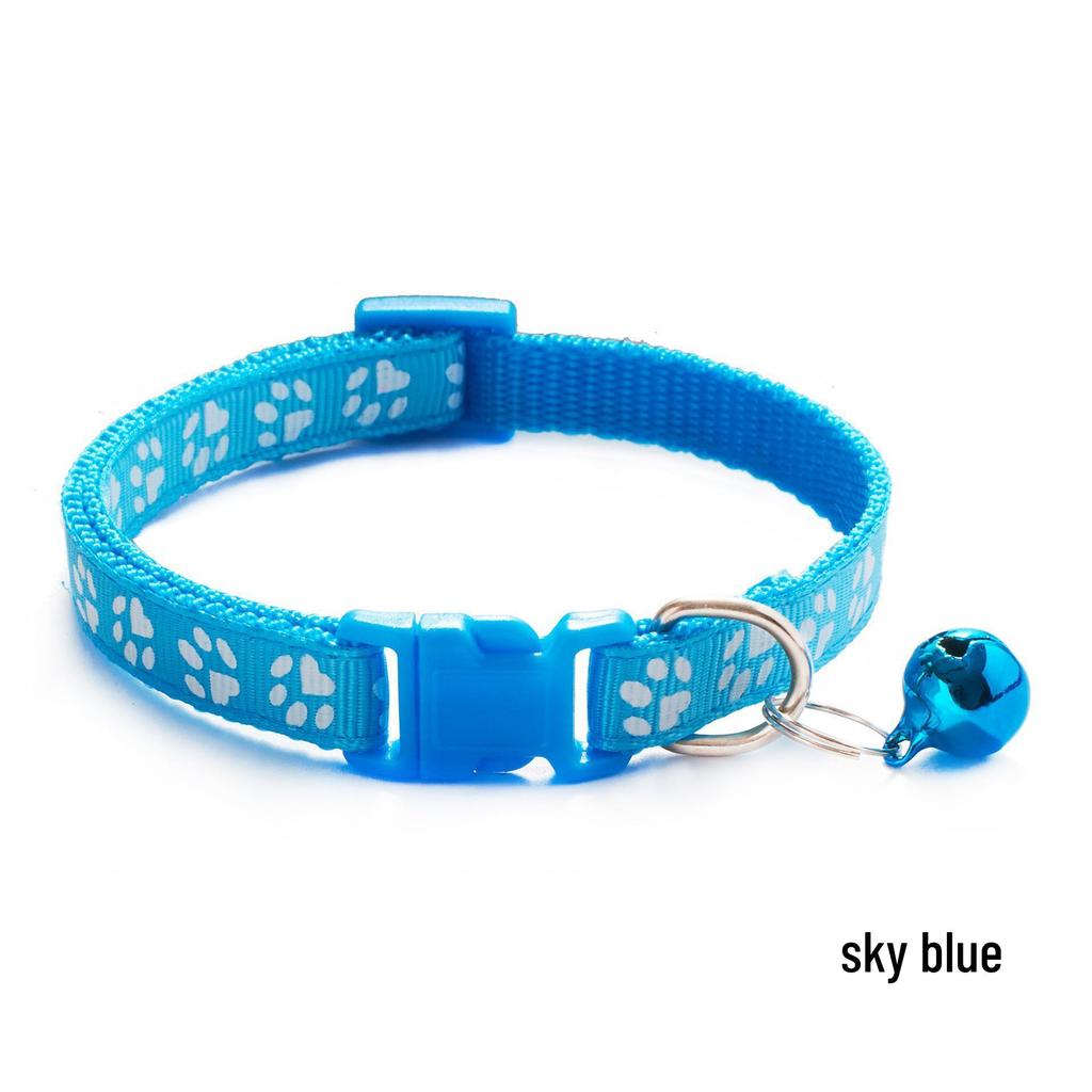 Mehrfarbiges Kätzchenhalsband mit Glöckchen & Hundemuster