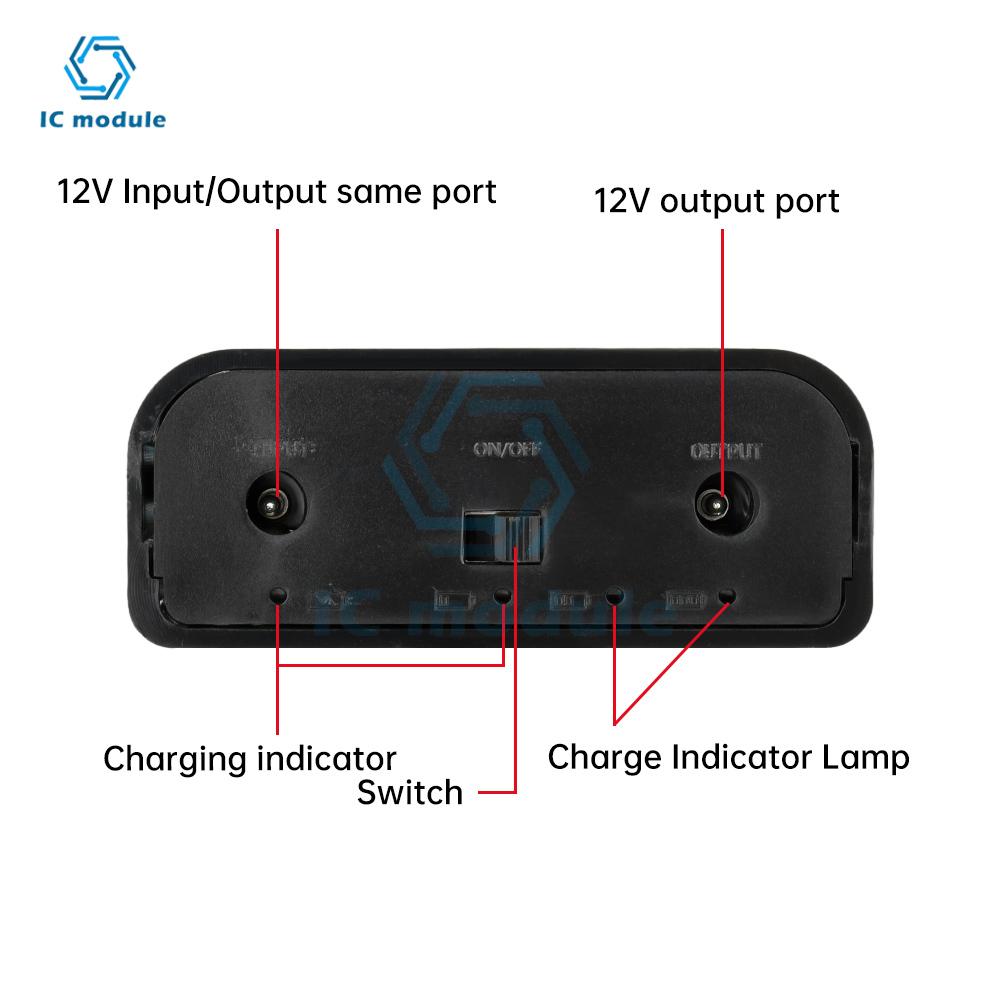 DC 12V 3x 18650 Batteries Solder-Free Tandem DIY Battery Box UPS Battery Pack for Cellphone WiFi Router LED Light