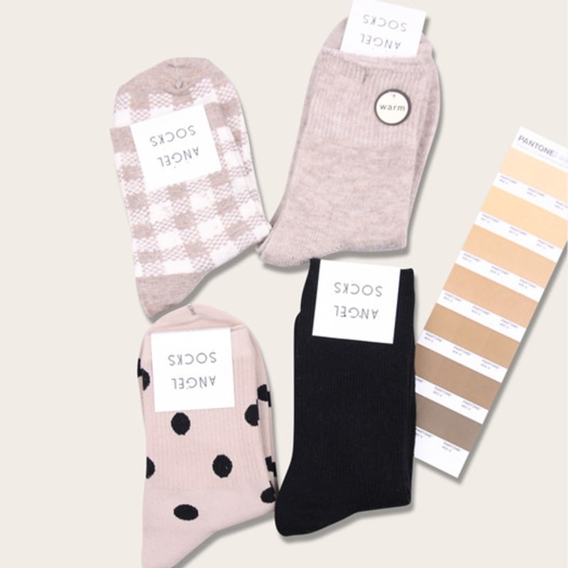 ANGEL SOCKS Set 2_Beige Package Spring Socks Women's Socks Fashion Socks Socks Brand Brand Socks Pretty Socks