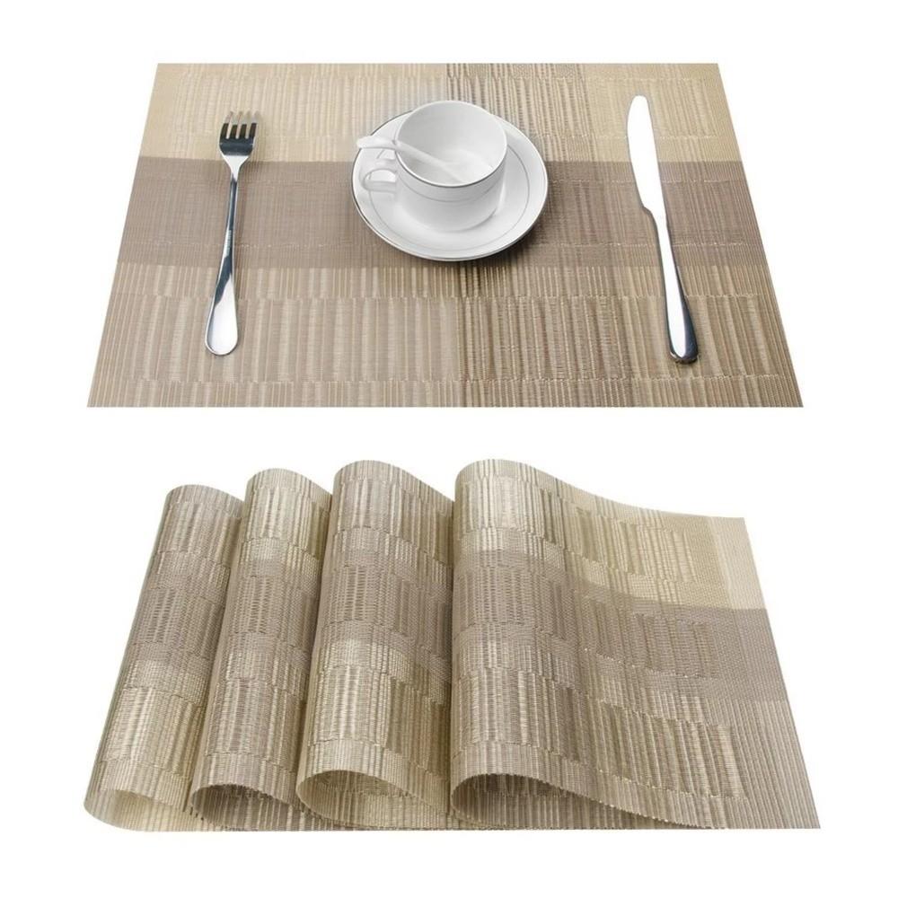 Weave Stripe Table Mat PVC Pallet Coaster 30*45cm Placemats For Dining Table