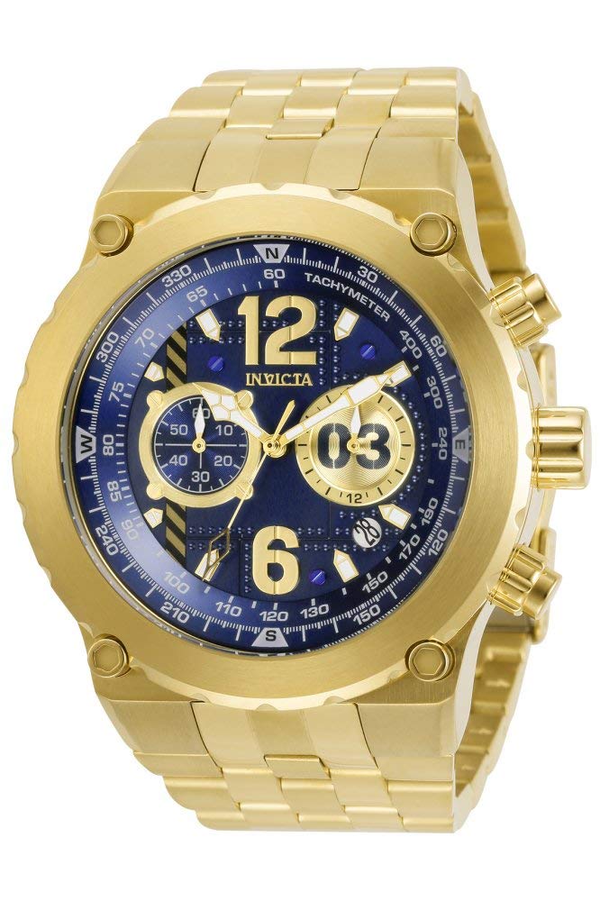 

Кварцевые часы Invicta Aviator с мужским ремешком из нержавеющей стали 32, золото, (Модель 31595) золотой