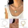 Floral Metal Pendant Necklace With Alloy Charm For Women Fashion Jewelry Set