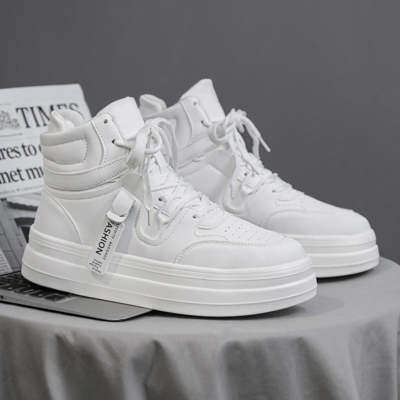 Nuovi Stivali da Uomo Primavera Versione Coreana Scarpe Casual alla Moda Scarpe da Ginnastica Alte Scarpe da Skateboard Stivali Corti Bianchi Scarpe da Ginnastica da Uomo