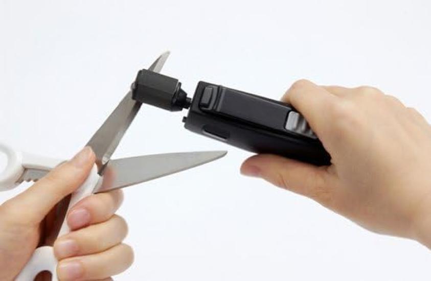 Kyocera Electric Fine Sharpener with Fine Ceramic Whetstone and Ultrasonic Vibration for Metal Gardening and Other Metal Includes Knife Requires Two