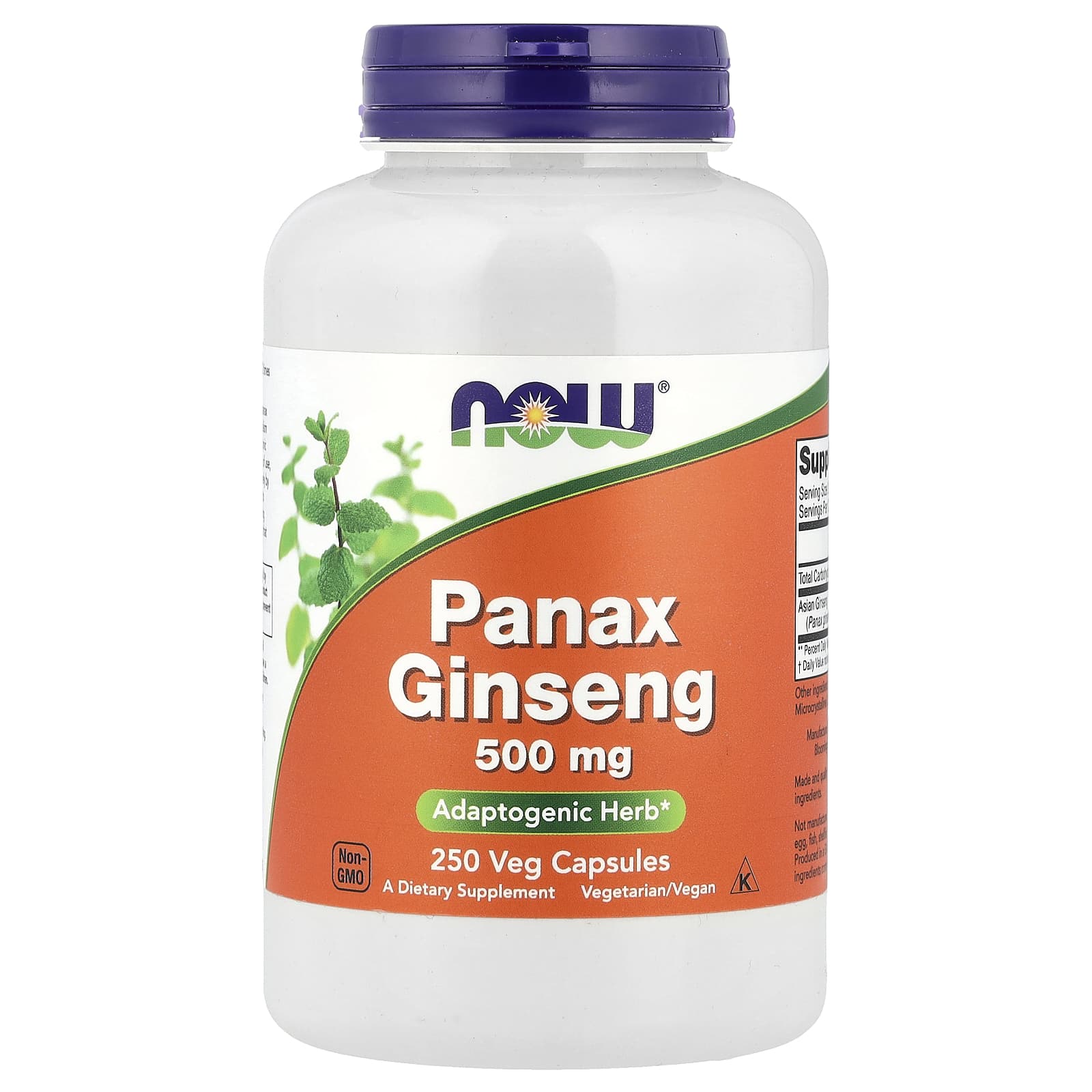 

Ginseng, Veggie Capsules 250 Tablets (500Mg per Capsule)