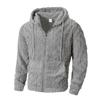Mens Elegant Leisure Casual Plush Hooded Jacket European Style 2025 Winter Classic Basic Tops Outerwear Men Slim Comfy Jackets
