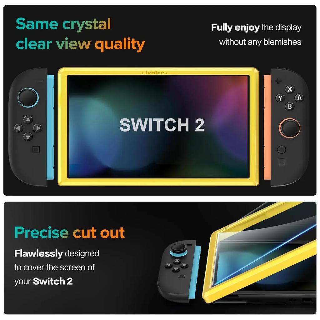 1/2/3Pcs Anti-Scratch Screen Protector For NS Switch 2 Tempered Glass HD Clear Protective Guard Film For Switch 2 Accessories