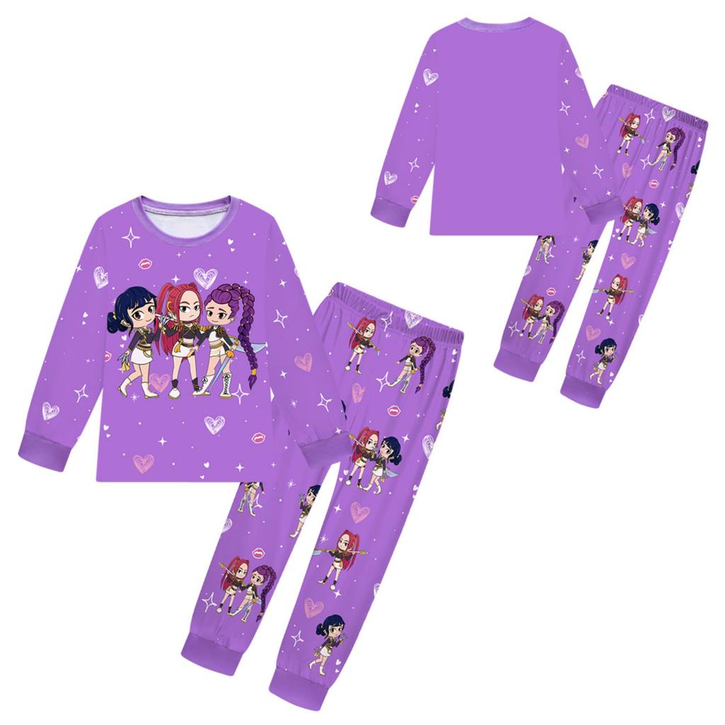 Children's Witch  Girls Printed Suit Long Sleeve Pants Suit